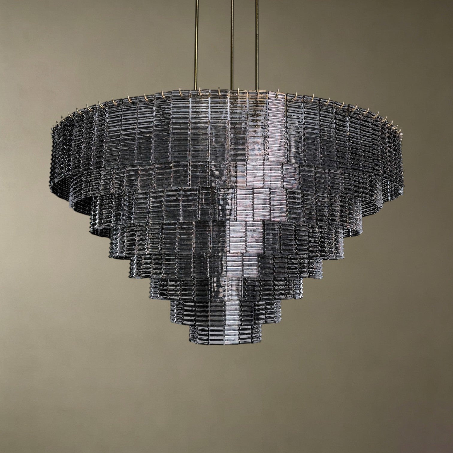 Smoked Glass Stacked Chandelier