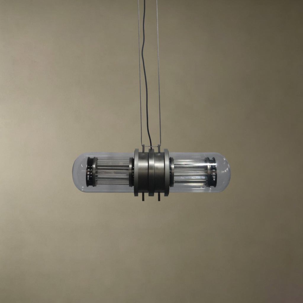 Glass Cylindrical Strip Chandelier