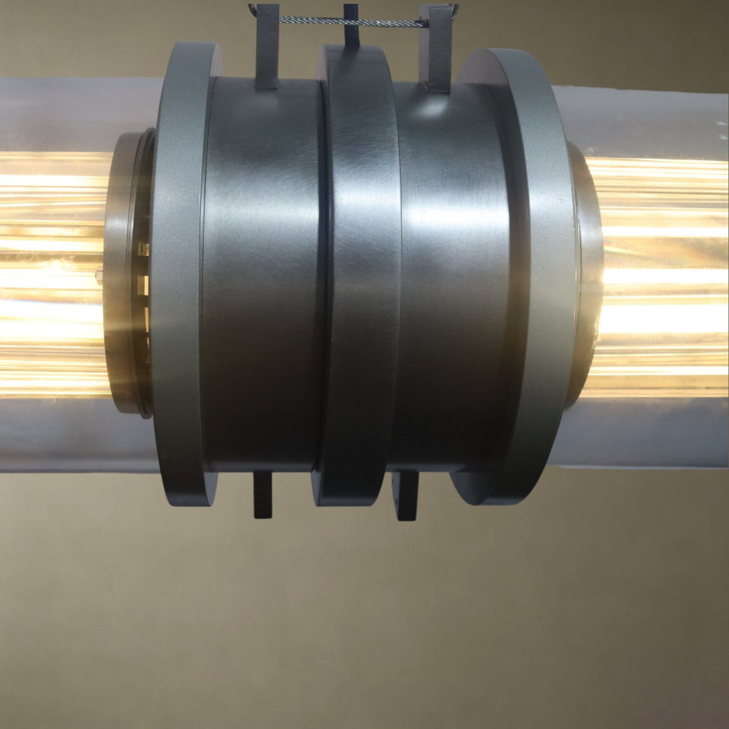 Glass Cylindrical Strip Chandelier