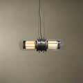 Glass Cylindrical Strip Chandelier